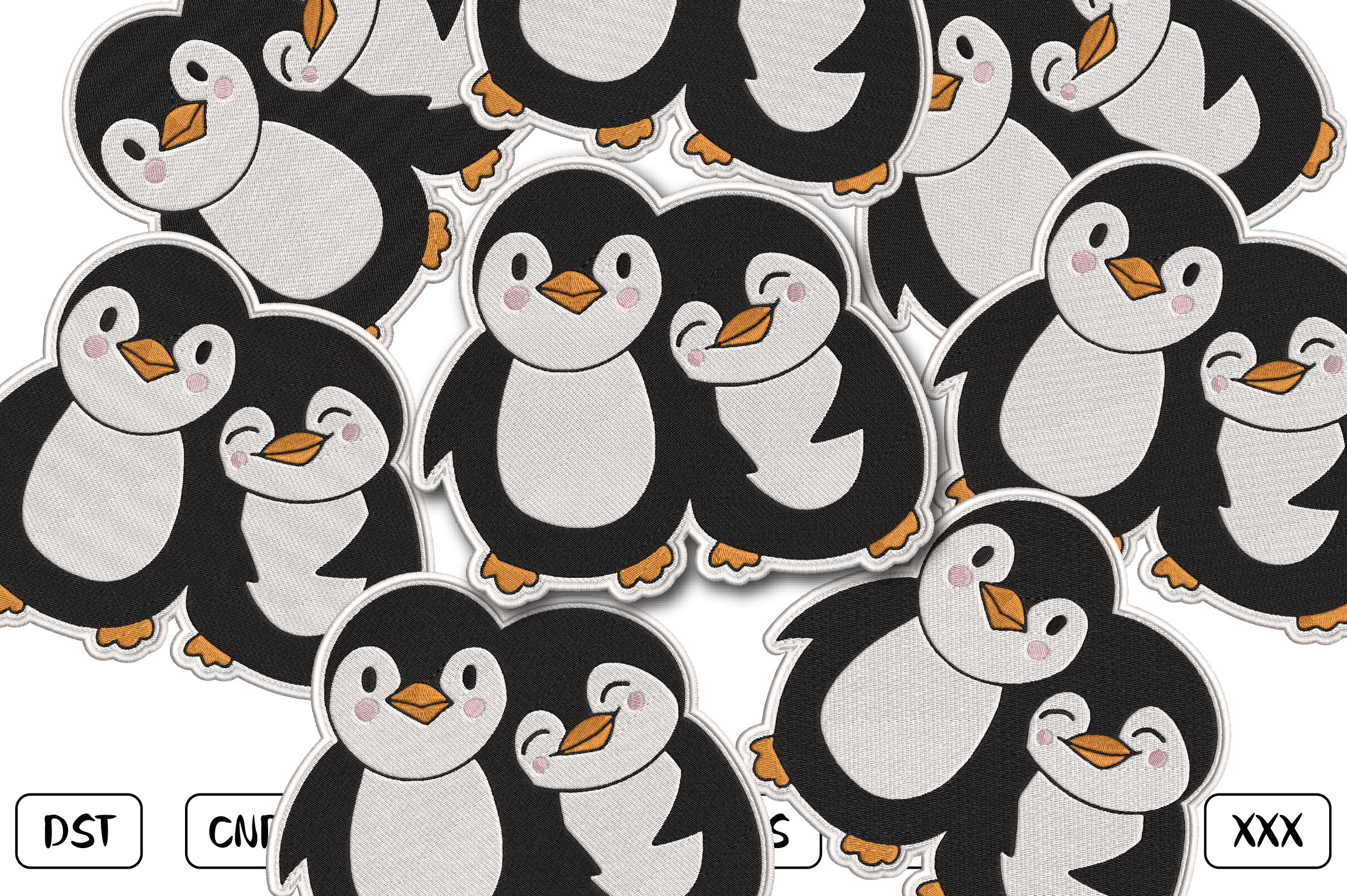 Penguin Patch Embroidery Design