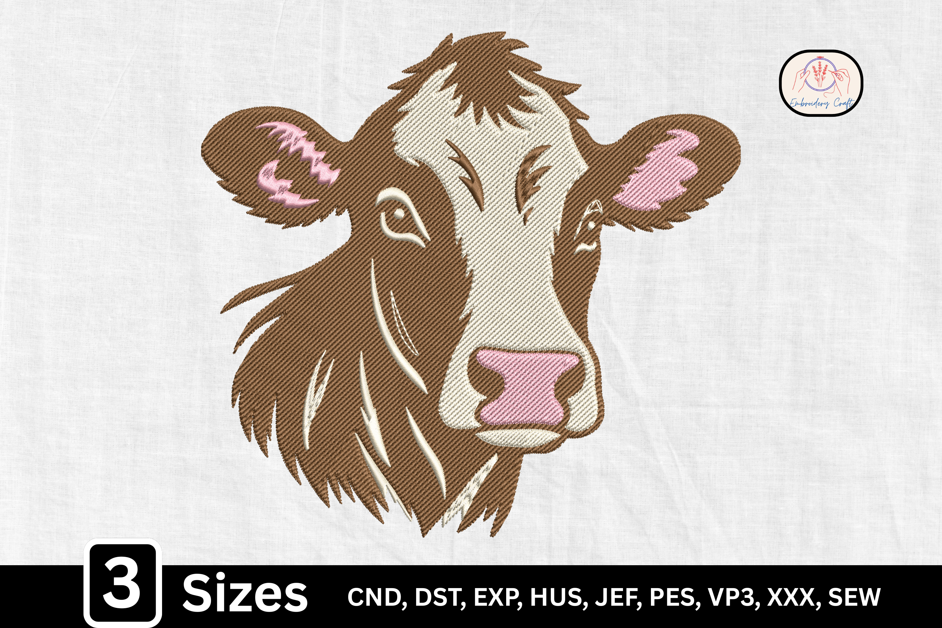 Rustic Brown Cow Face