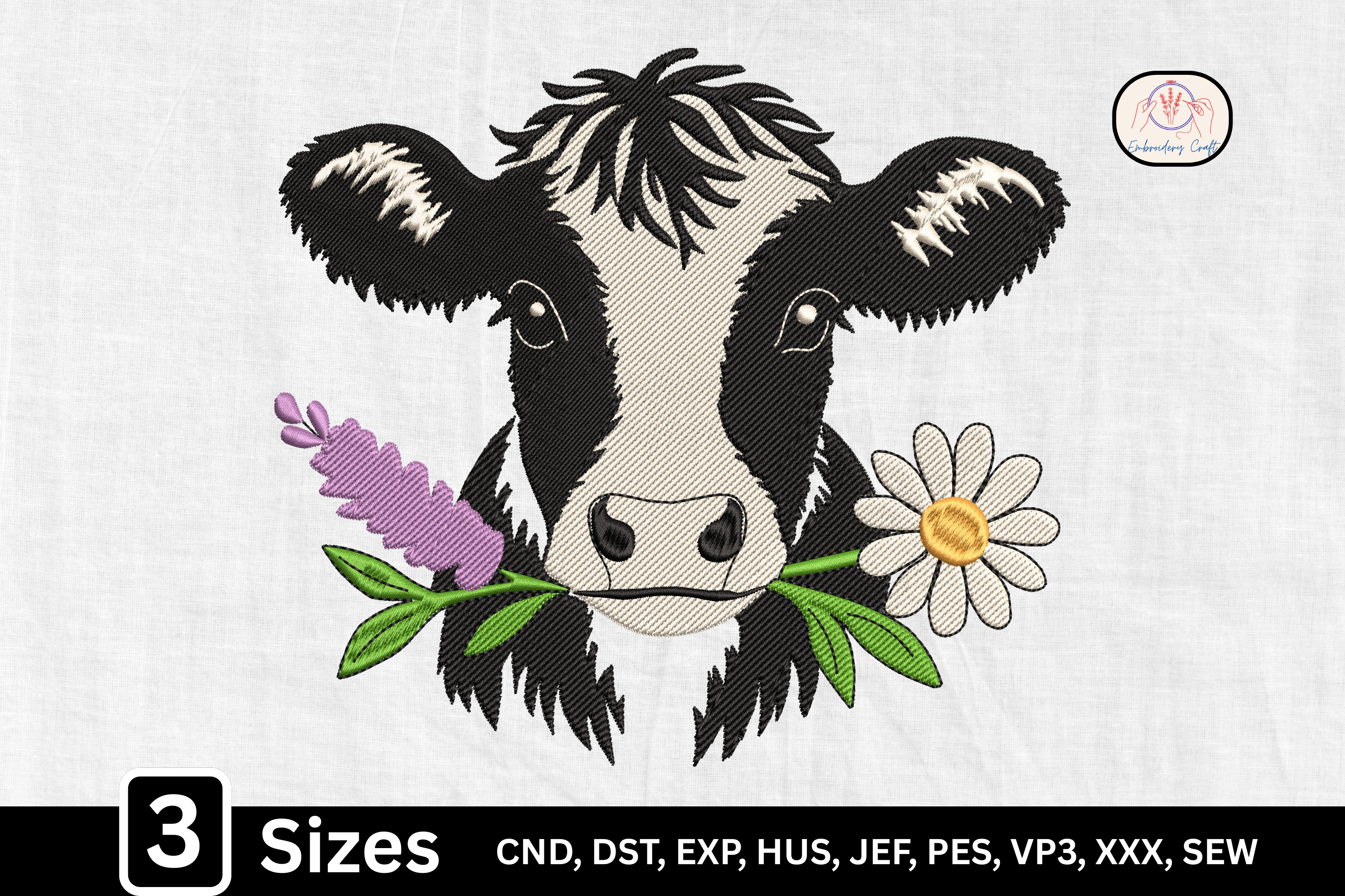 Rustic Floral Cow Head