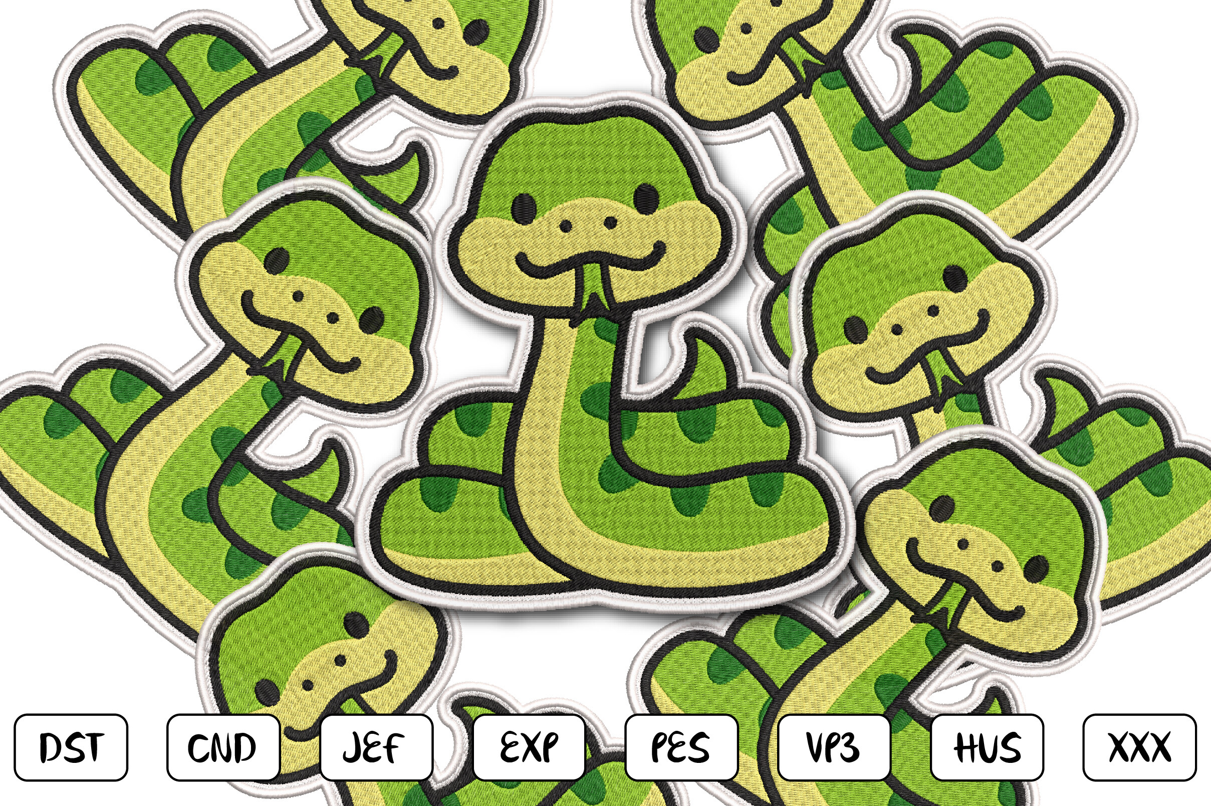 Snake Patch Embroidery Design