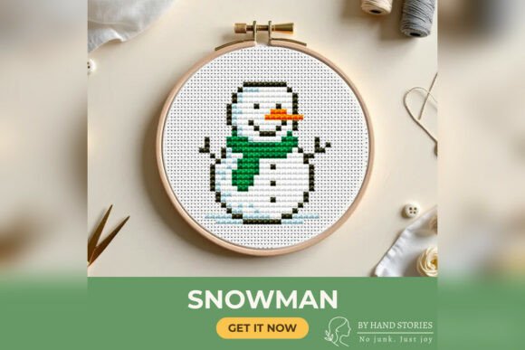 Snowman Cross Stitch Pattern PDF