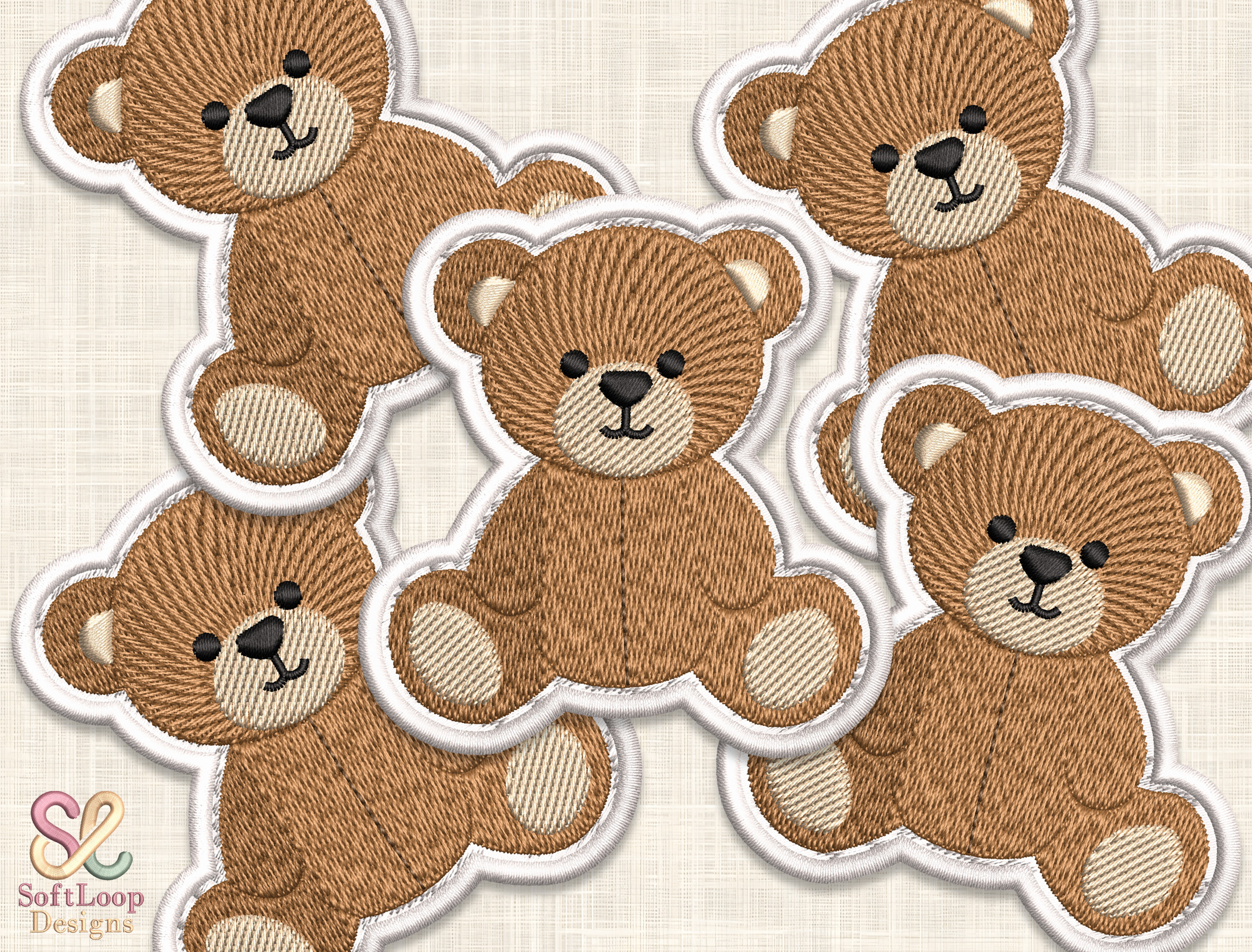 TEDDY BEAR Patch Embroidery Design