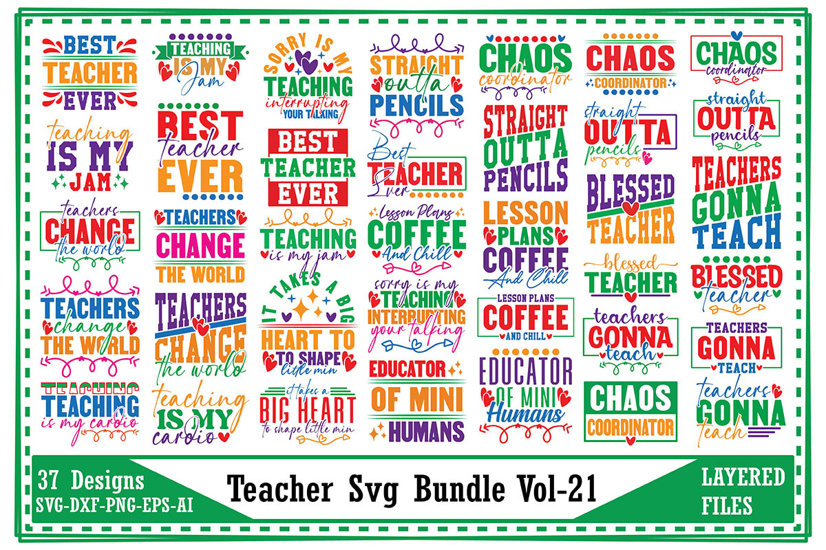 Teacher Svg Bundle Vol-21 Graphic by Adnnan333 · Creative Fabrica