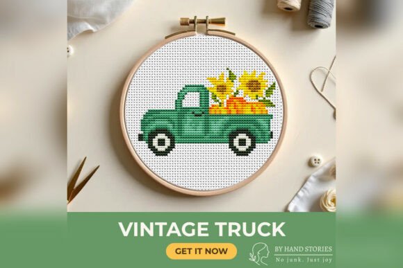 Vintage Truck Cross Stitch Pattern PDF