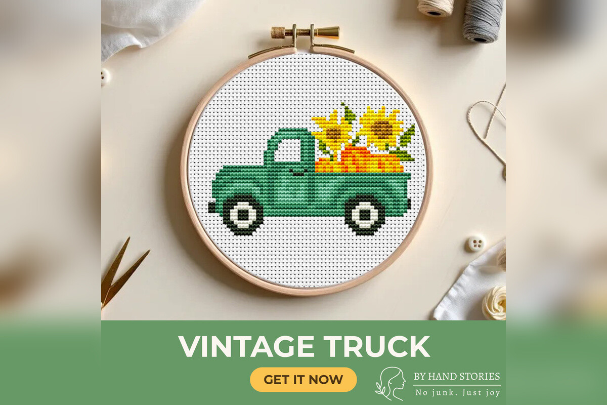 Vintage Truck Cross Stitch Pattern PDF