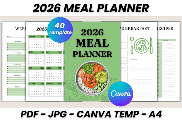 2026 Meal Planner Canva Template