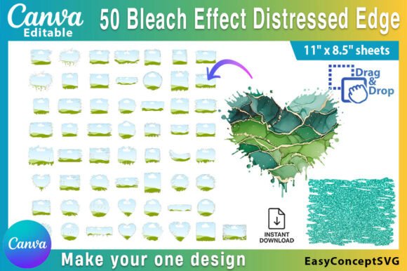 50 Canva Bleach Effect Distressed Edge