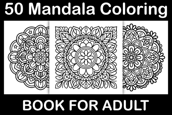 Preview of 50 Mandala Coloring Book for Adults coloring pages for adults
