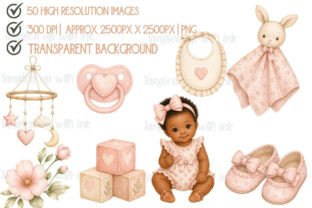 Baby Girl Clipart PNG Bundle Graphic by TangledUpWithInk · Creative Fabrica