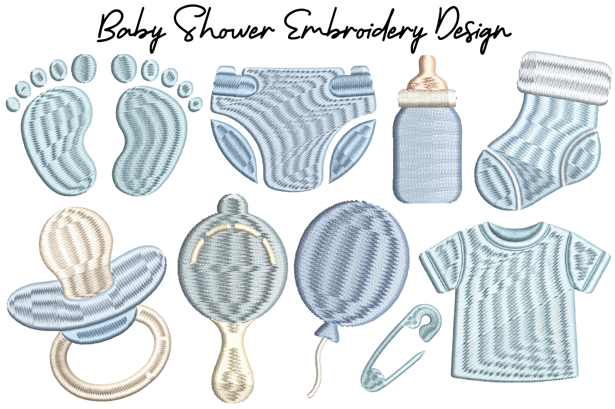 Baby Shower Embroidery Design Bundle
