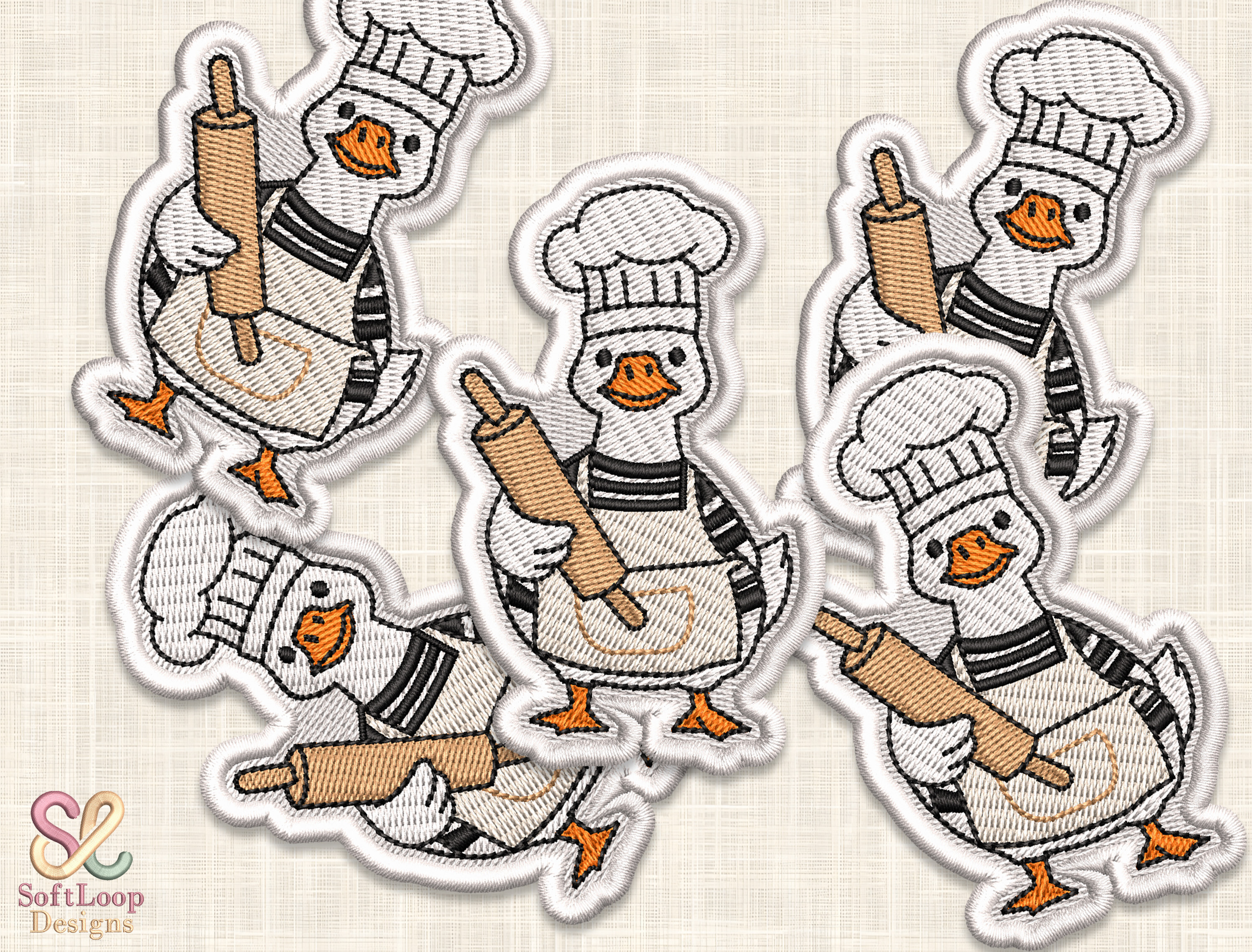 CHEF GOOSE Patch Embroidery Design