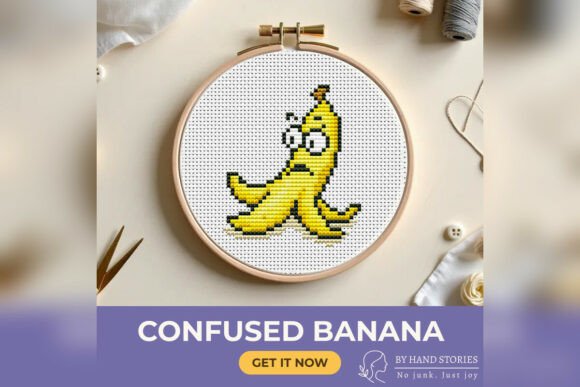 Confused Banana Cross Stitch Pattern PDF