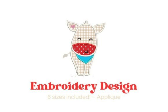 Cute Calf Applique Design
