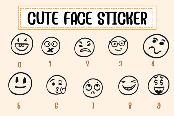 Cute Face Sticker Font - Preview 3