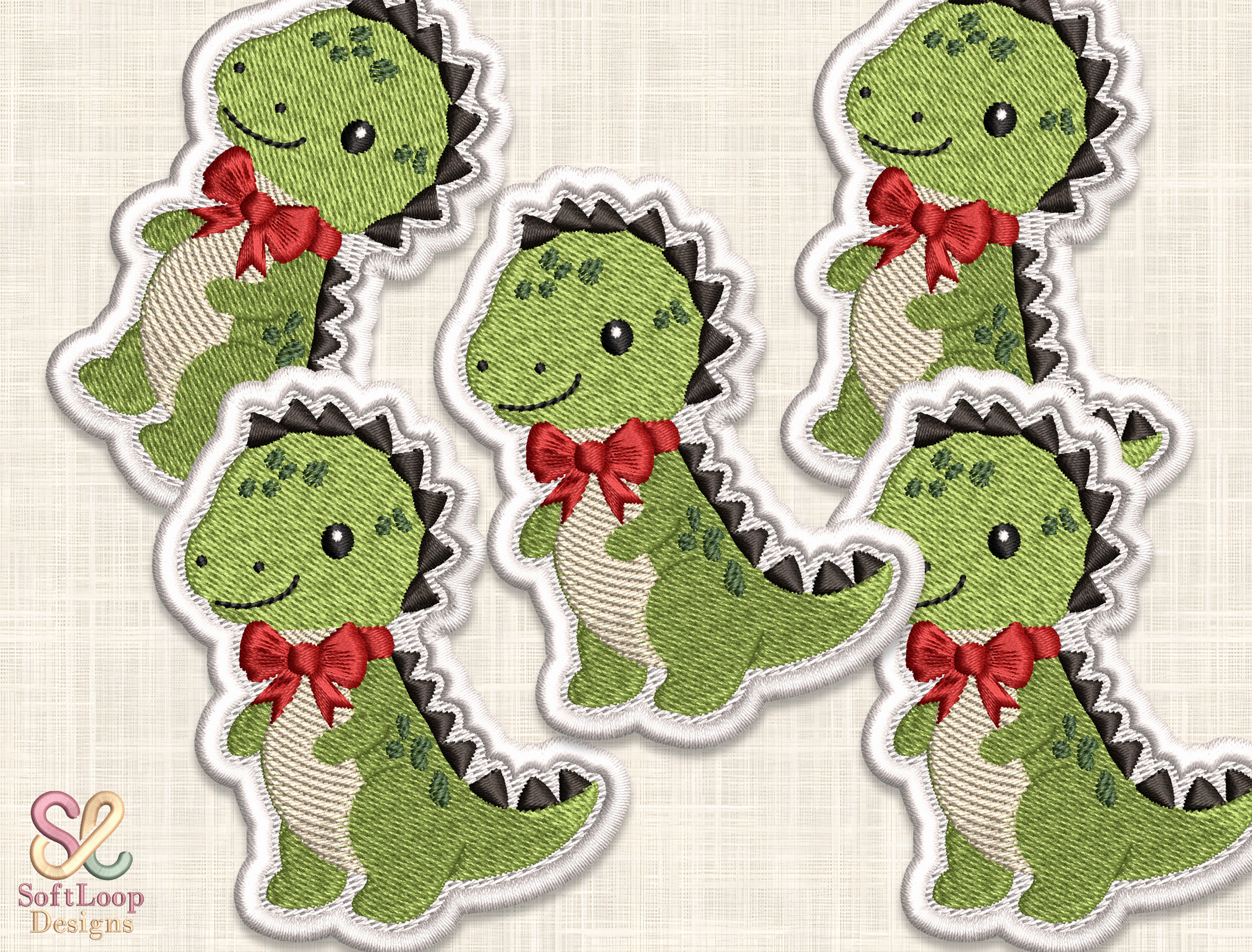 DINOSAUR Patch Embroidery Design