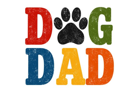 Dog Dad paw print T-shirt design for Cricut HTV and sublimation