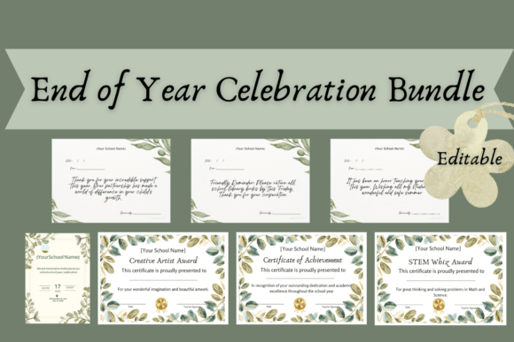 Editable End of Year Celebration Bundle