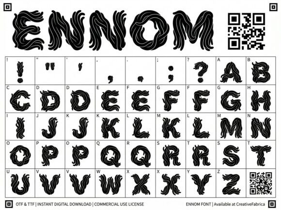Ennom Font PNG with transparent background - Preview 1