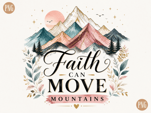 Faith Can Move Mountains PNG | Christian Graphic T-shirt Designs By Craftcity