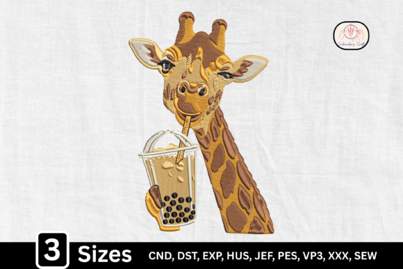 Funny Giraffe Drinking Tea