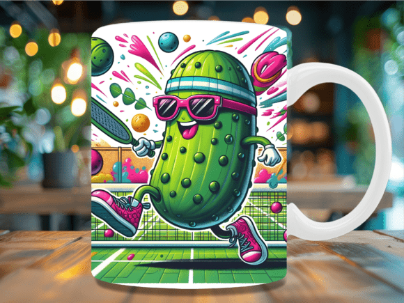 Funny Pickleball Pickle Mug Wrap