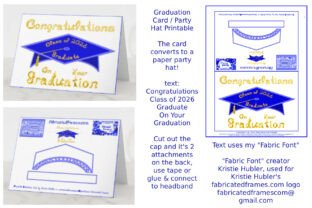 Graduation Card Party Blue Cap Gold 2026 Graphic by fabricatedframescom ...