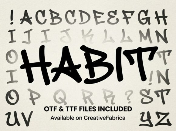 Habit Font PNG with transparent background - Preview 3