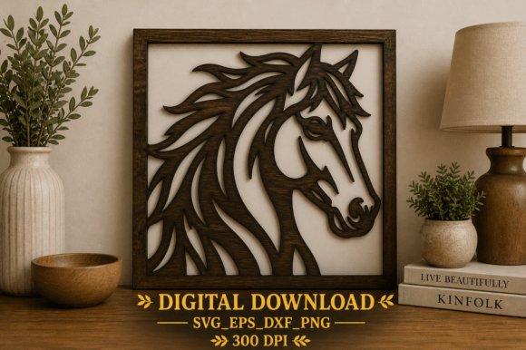 Horse Head Wall Art SVG Laser Cut File Laserschneiden Von Craft and Cut Designs