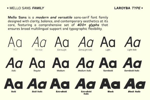 Mello Sans Font PNG with transparent background - Preview 1