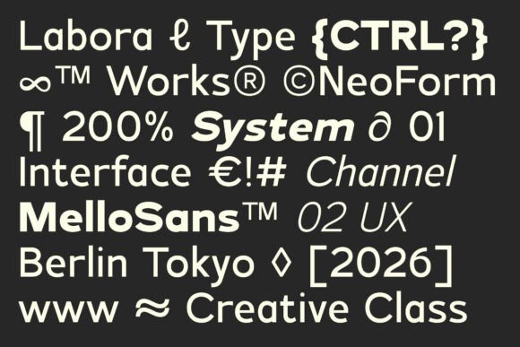 Mello Sans Font PNG with transparent background - Preview 2