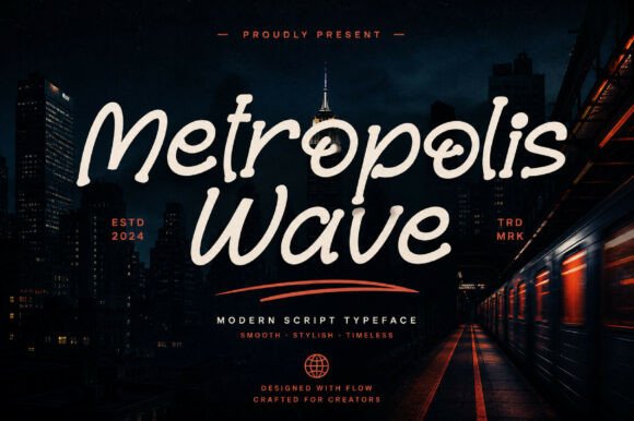 Metropolis Wave Font font preview - 1