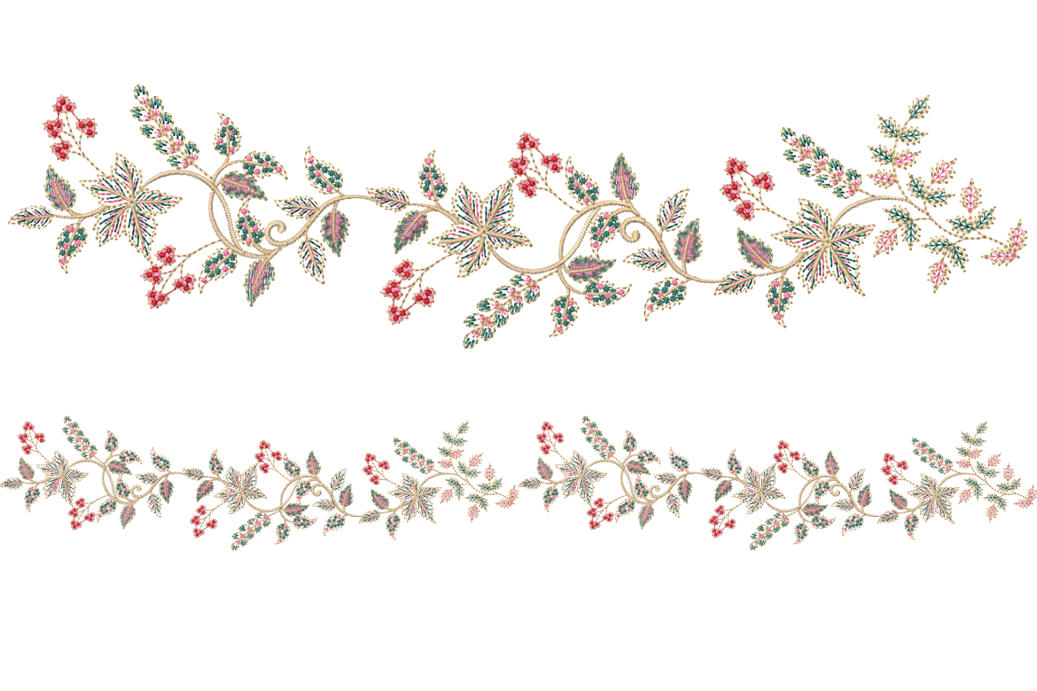 Ornamental Floral Border Embroidery