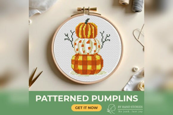 Patterned Pumplins Cross Stitch Pattern