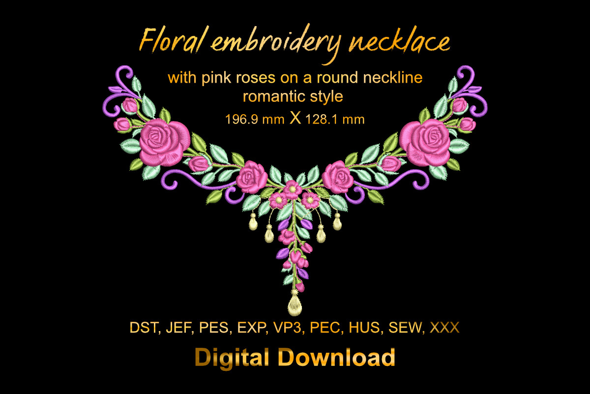 Romantic Floral Embroidery Necklace
