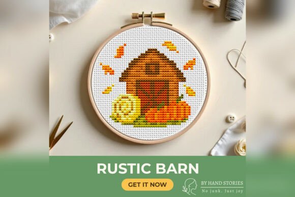 Rustic Barn Cross Stitch Pattern PDF