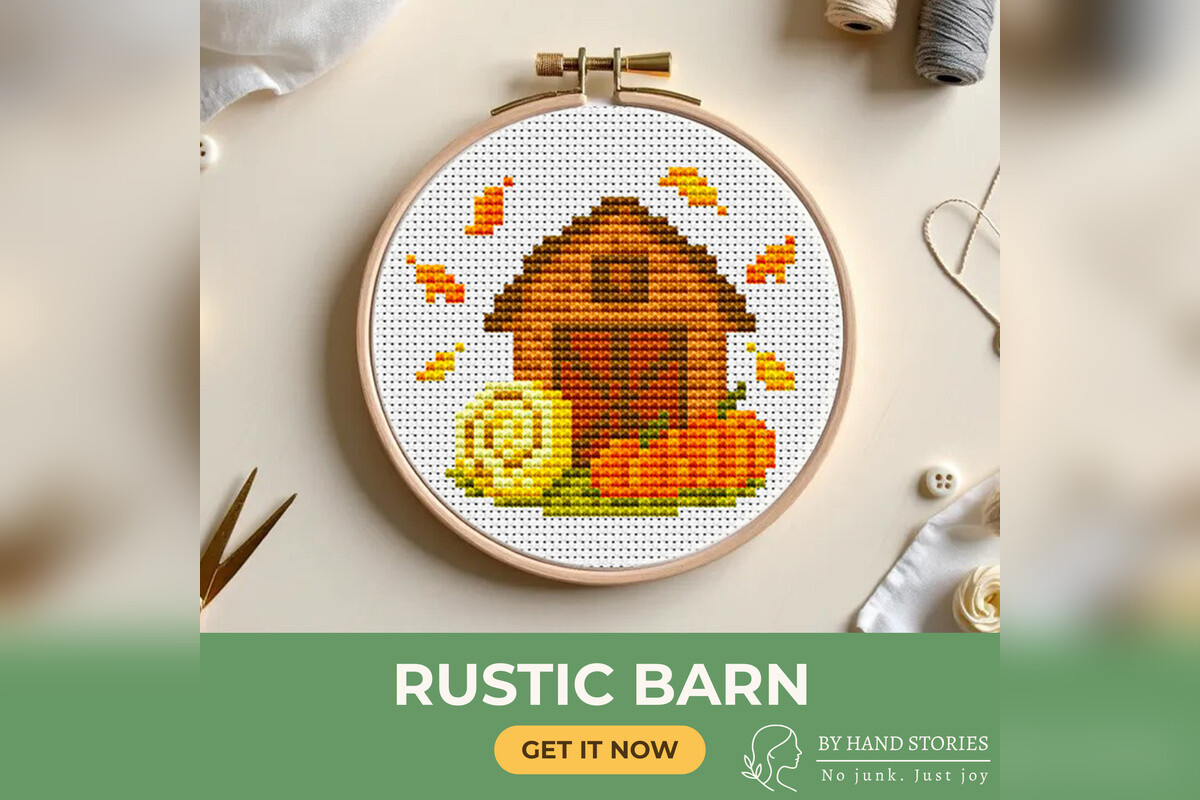 Rustic Barn Cross Stitch Pattern PDF
