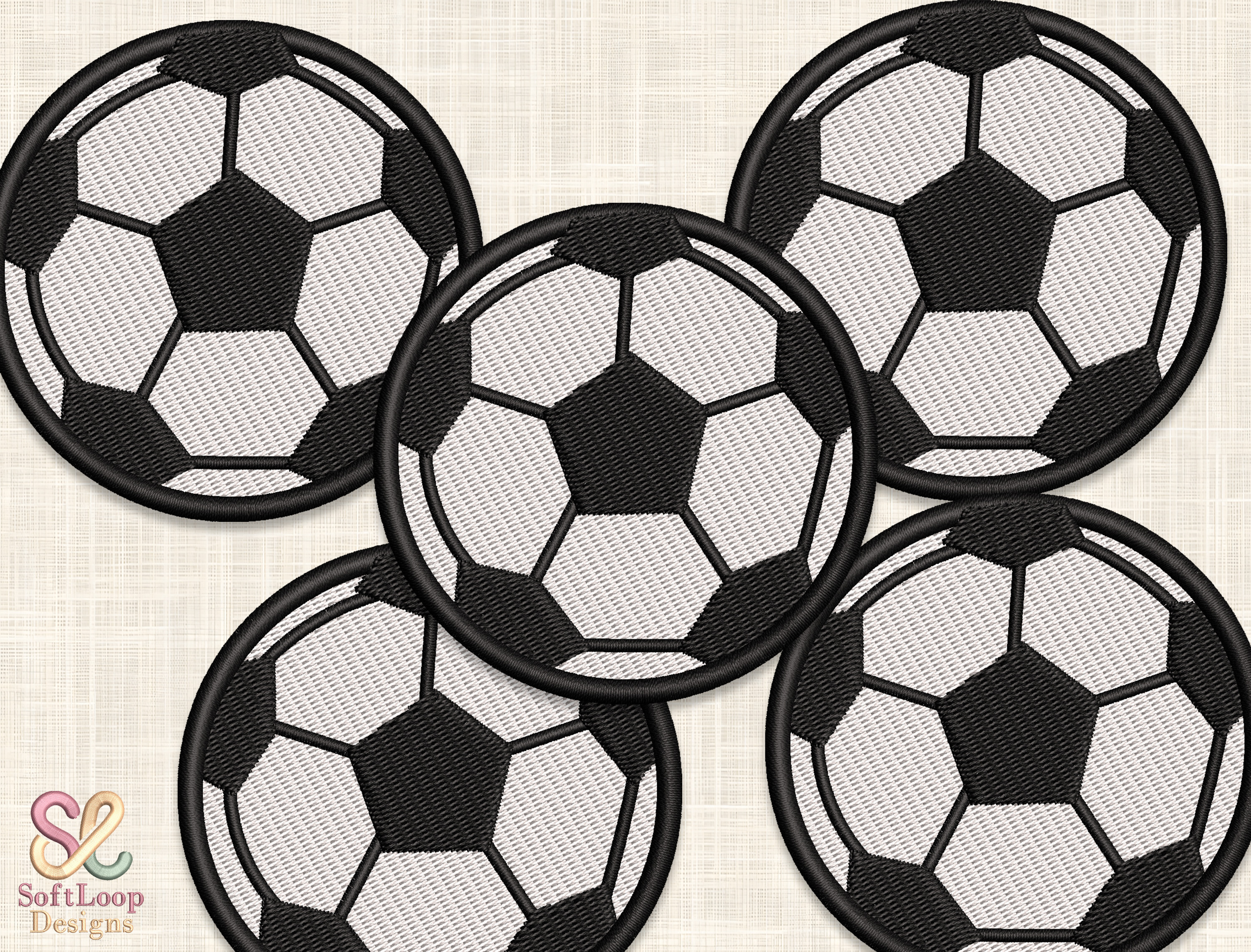 SOCCER BALL Patch Embroidery Design