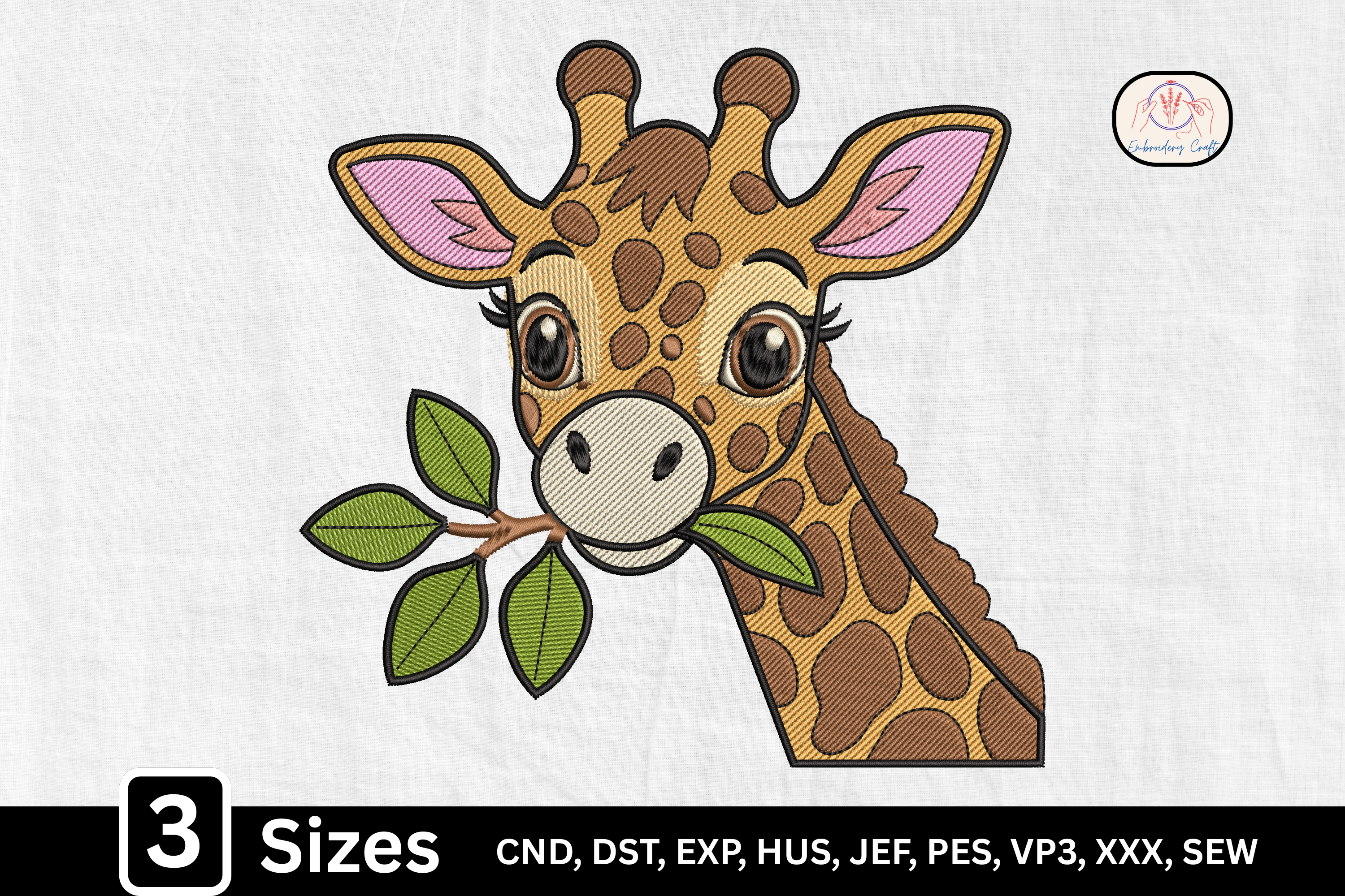 Safari Animal Baby Giraffe Leaves
