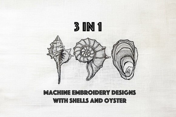 Seashell & Oyster Machine Embroidery