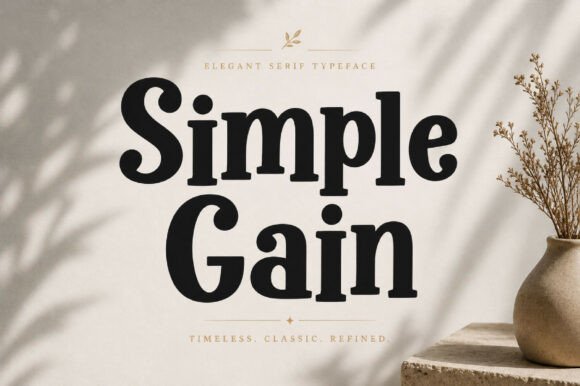 Simple Gain Font PNG with transparent background - Preview 1