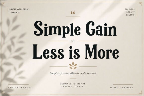 Simple Gain Font PNG with transparent background - Preview 2