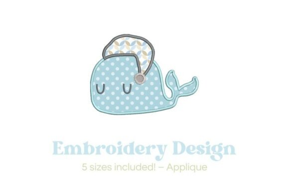 Sleepy Whale Applique Design