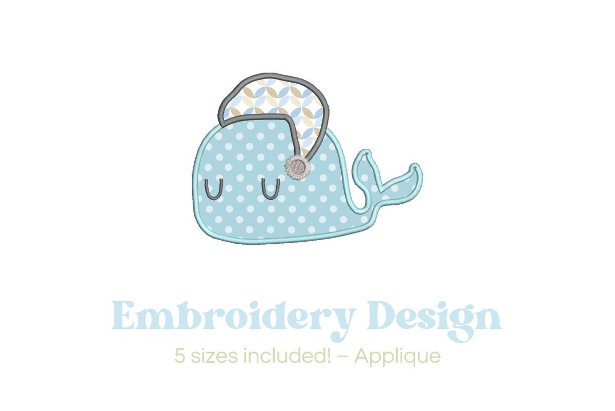 Sleepy Whale Applique Design