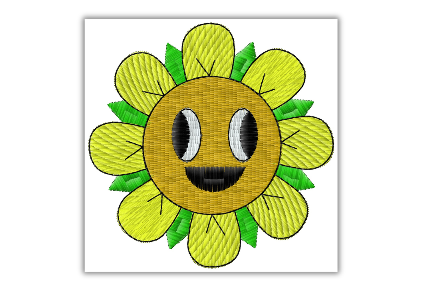Smiling Flower Embroidery Design