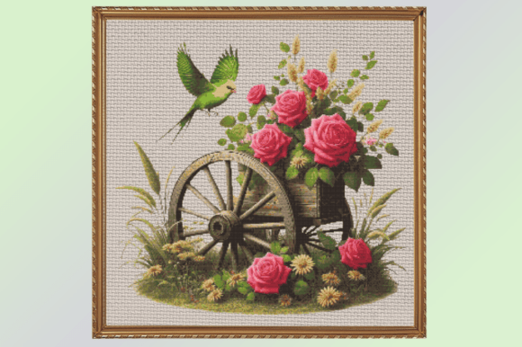 Vintage Floral Wagon