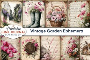 Vintage Garden Ephemera Junk Journal Graphic by CozyPrint Studio Co ...