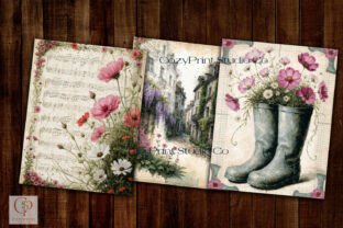 Vintage Garden Ephemera Junk Journal Graphic by CozyPrint Studio Co ...