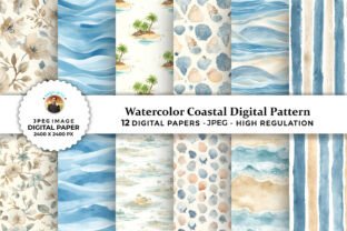 Watercolor Coastal Digital Patterns Graphic by sagorarts · Creative Fabrica