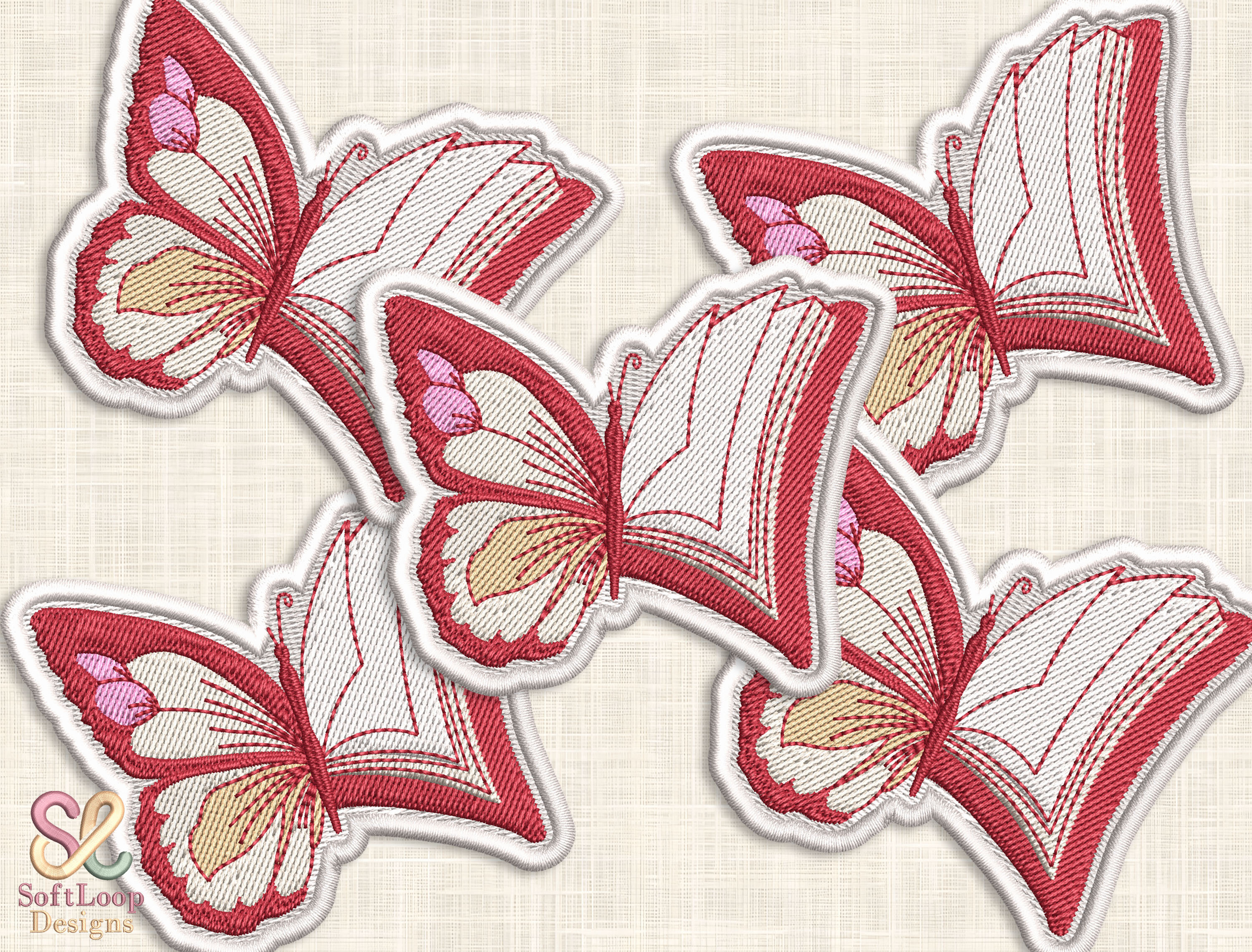 BUTTERFLY BOOK Patch Embroidery Design
