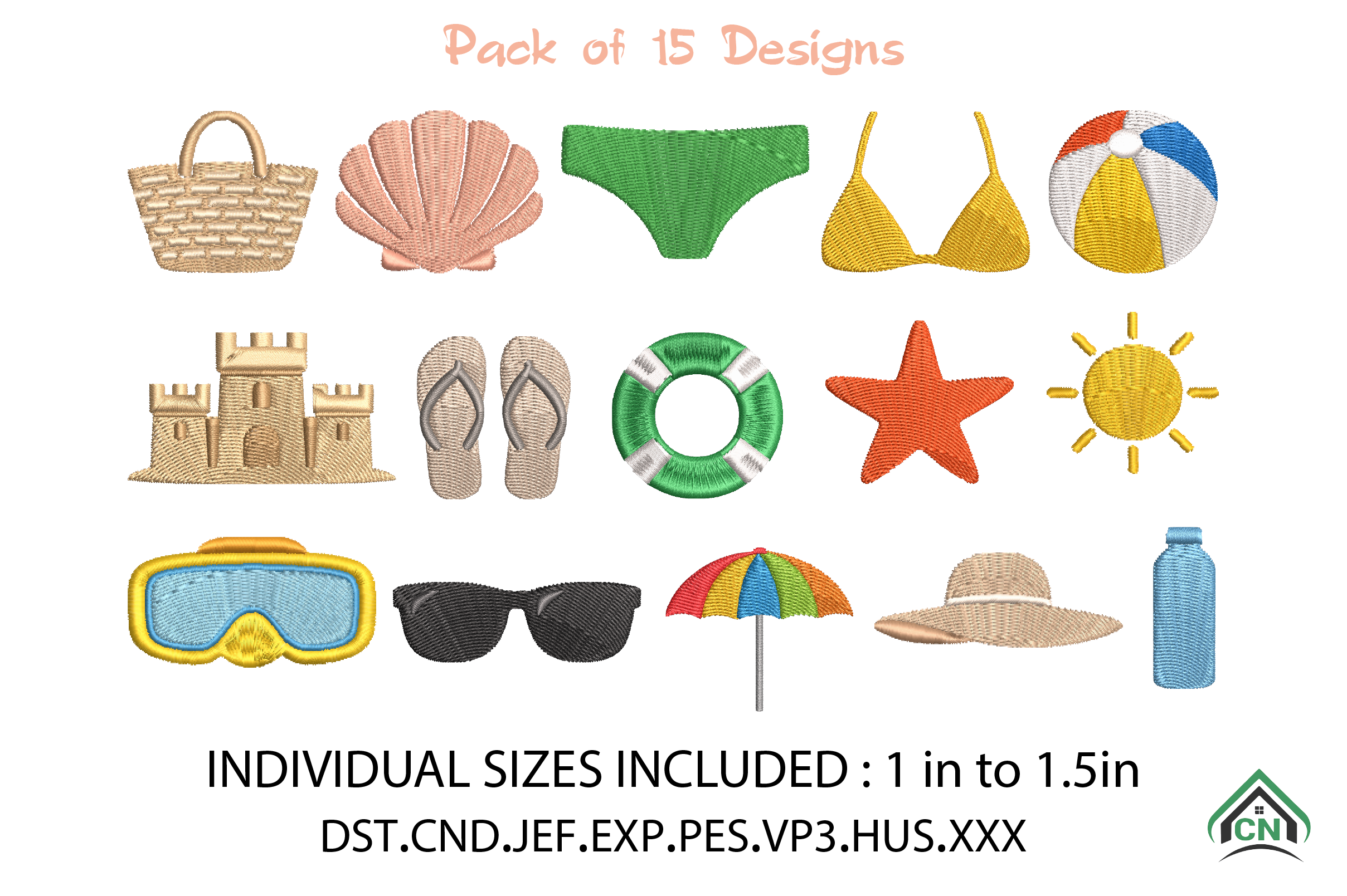 Beach & Pool Summer Mini Embroidery File